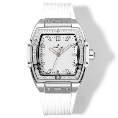 MS Factory Swiss Copy Hublot Spirit of Big Bang Diamond White Dial Rubber Strap Watch 